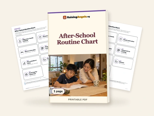 After-School Routine Chart: printable showing its single real page in two views; 1 page.