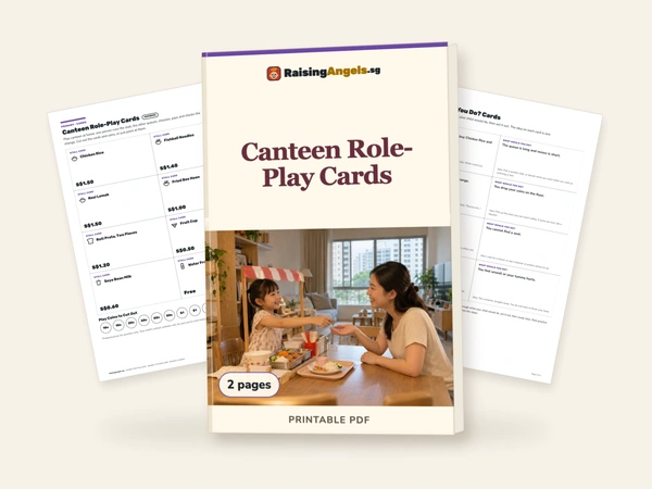Canteen Role-Play Cards: printable showing its first two real pages; 2 pages.