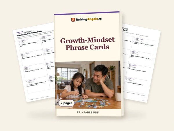 Growth-Mindset Phrase Cards: printable showing its first two real pages; 2 pages.