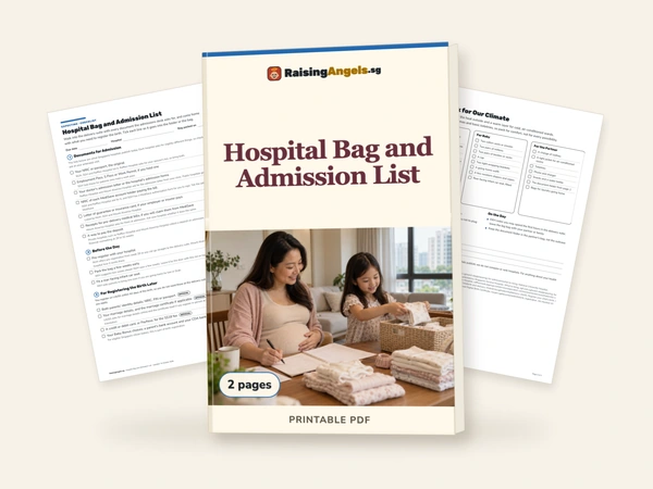 Hospital Bag and Admission List: printable showing its first two real pages; 2 pages.