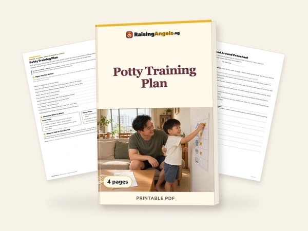 Potty Training Plan: printable showing its first two real pages; 4 pages.